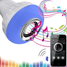 BRELONG LED Bulb Bluetooth Speaker, 6W E27 RGB Replacement Light Wireless Stereo Audio with 24-Key Remote Control