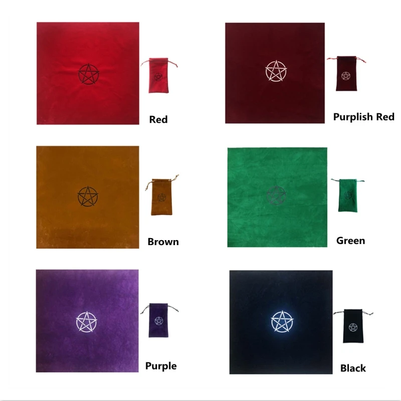 Best Buy Tablecloth Card-Pad Divination Altar Tarots Astrology Velvet Pentacles Vintage with Bag AANOpw5Vr