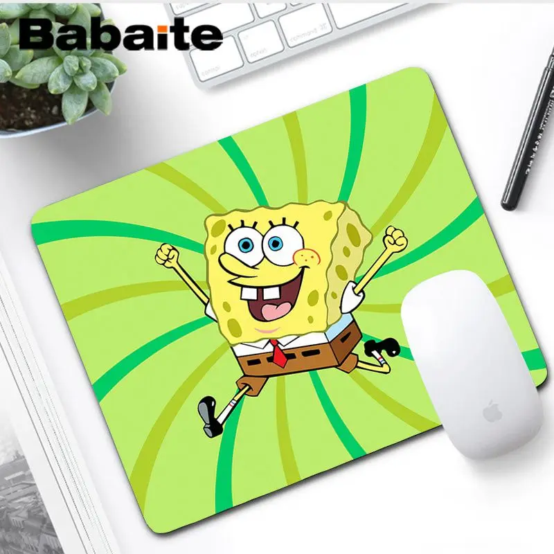 No LockEdge 18x22cm Babaite Губка Боб мультфильм геймер игровые коврики коврик для мыши Комфортный коврик для мыши игровой коврик для мыши - Цвет: No LockEdge 18x22cm