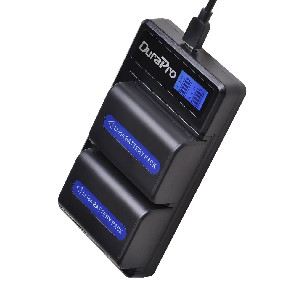 

2pc 1800mAh NP-FM50 NP FM50 Camera Battery + LCD USB Charger For Sony NP-F550 F570 F770 F750 F960 F970 FM500H FM70 QM91D QM71