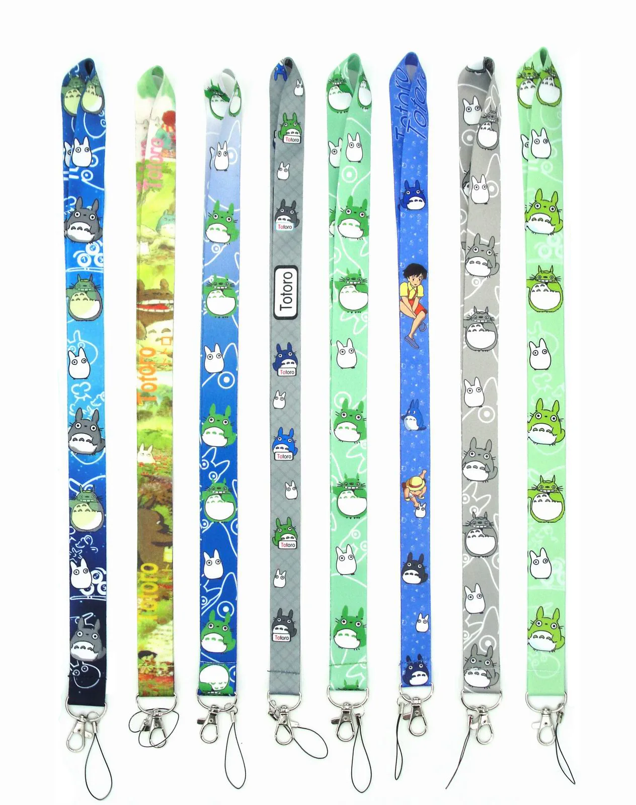 Nueva llegada 1 pieza de calidad Amine funda para tarjeta de identificación de dibujo de Totoro Cordón de teléfono móvil llavero, correa de la Cámara correa de la