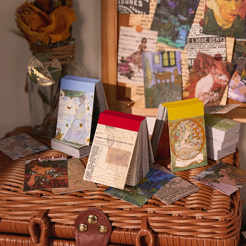 

6 Дизайнов, ретро-картина в стиле Ins, японская романтическая серия, рамная наклейка, креативное миниатюрное карманное украшение, материал «сделай сам», наклейка