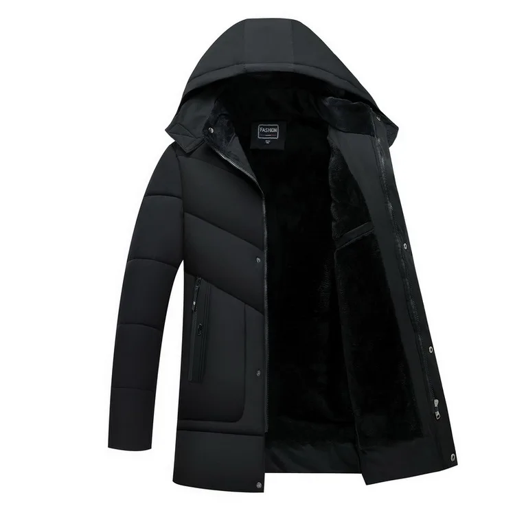 Зимняя мужская куртка, теплое пальто, модный бренд, с меховым капюшоном, шапка, мужская верхняя одежда, повседневная Толстая мужская одежда размера плюс XL-5XL, GA504