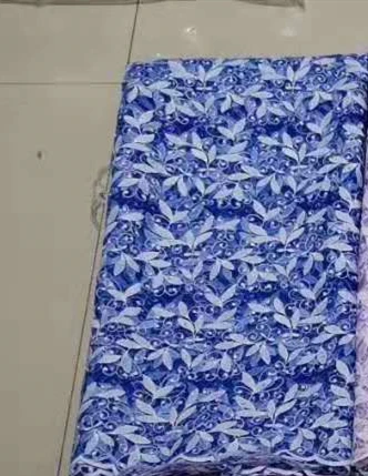 royal blue Красная африканская кружевная ткань высокого качества вышитая французская нигерийская Тюль кружевная ткань с камнями для свадебного платья - Цвет: royal blue