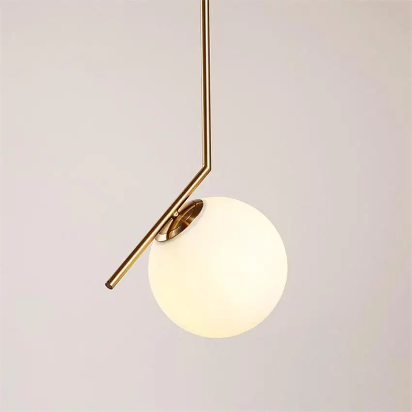 Nordic Led Pendant Lights Lighting Luminaire Industriel Hanging Lamp Lustre Suspension Ball Glass glod art Kitchen Pendant Lamp