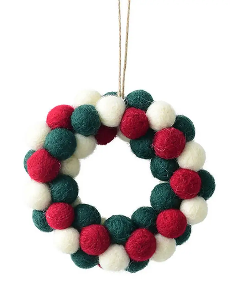 Шерстяного фетра Рождественский венок двери висит украшение мини Елочная