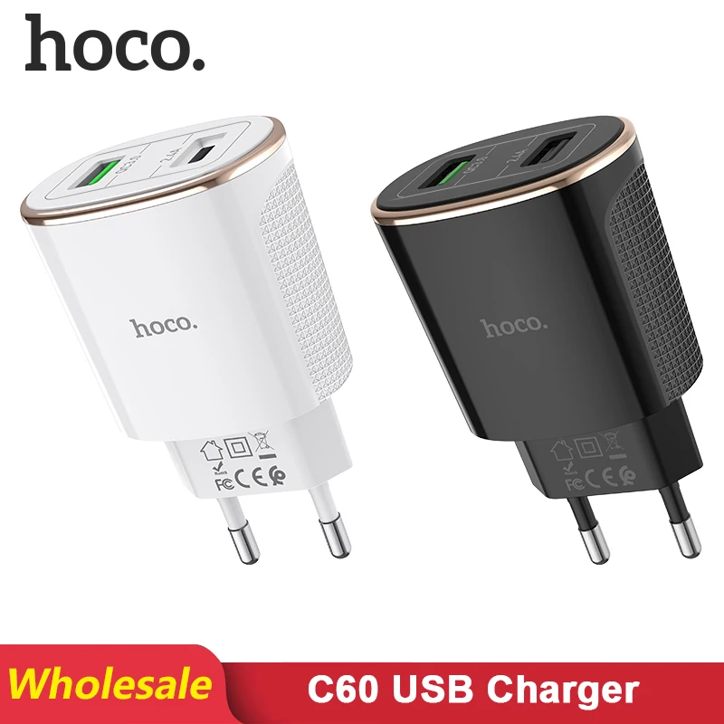 HOCO C60 быстрое 18 Вт QC 3,0 USB зарядное устройство для iPhone 11 Xs Xr Великобритания США ЕС вилка настенное зарядное устройство адаптер для samsung Xiaomi huawei