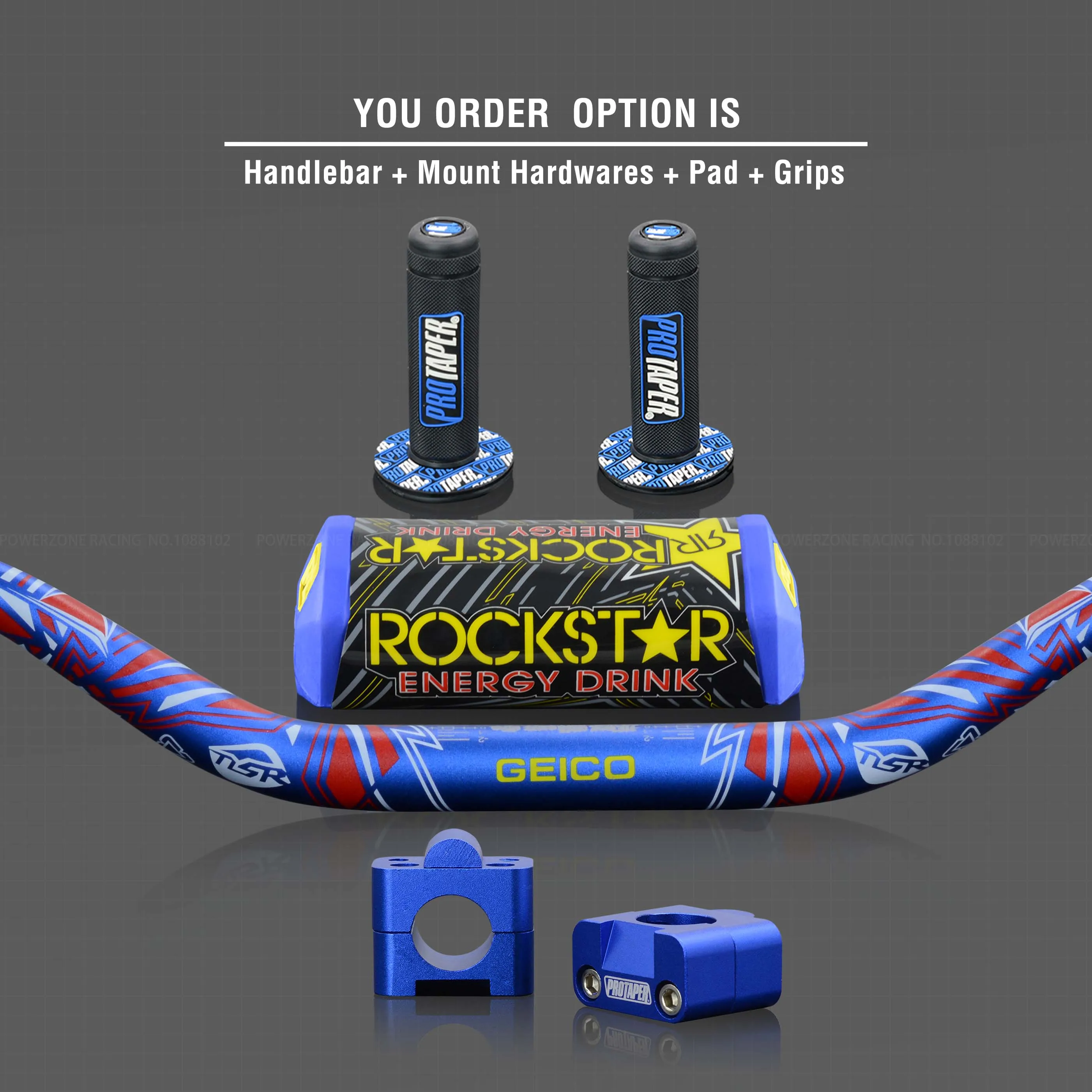 Blue Full Kit Руль для Pro Taper Pack Bar 1-1/" Классическая дверная ручка барные Колодки Ручки Pit Pro Racing Dirt Pit Bike мотоцикл с адаптер cnc - Цвет: Blue Full Kit