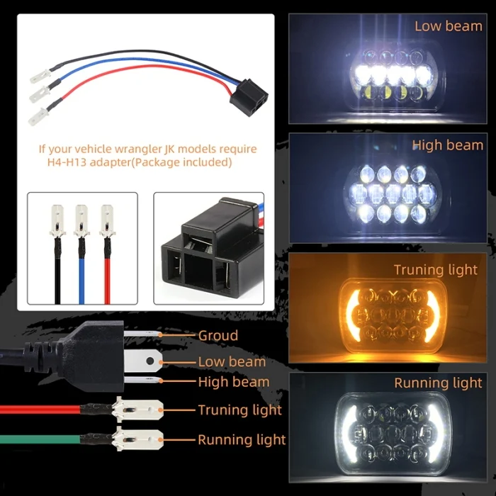1 шт. светодиодный светильник на голову DRL 210 Вт, Прямоугольный светильник для грузовика, запчасти для автомобиля, лампа B99