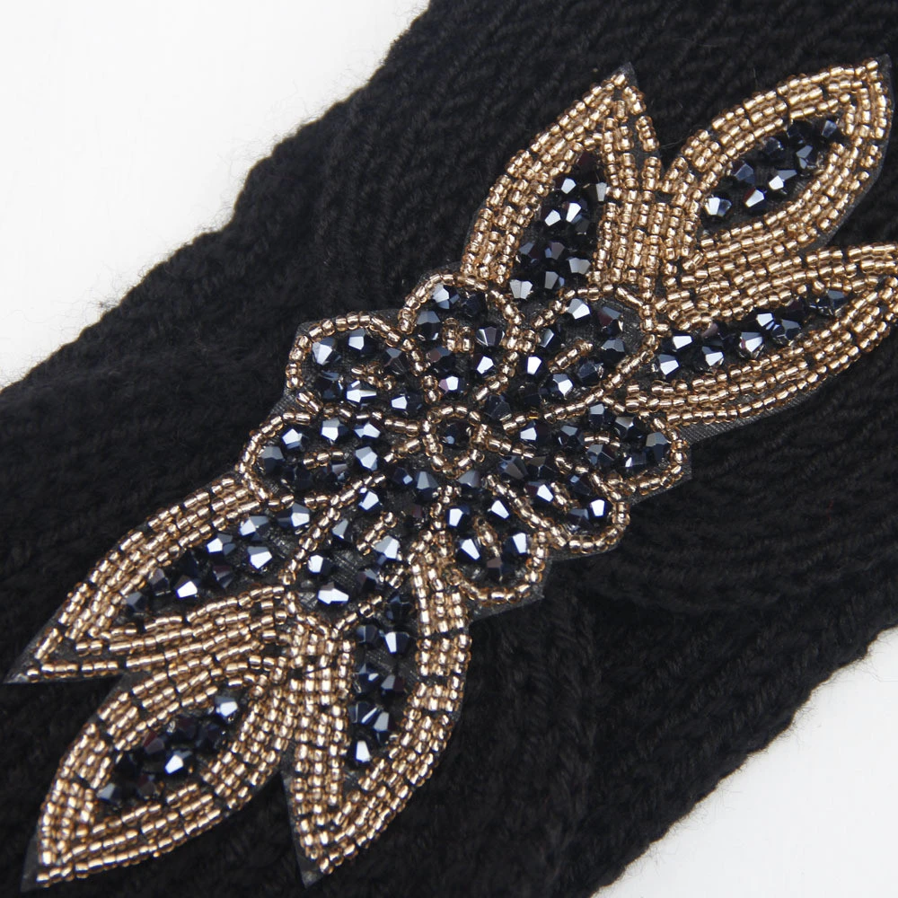 Women Crochet Knitting Headband Cotton Bandeau Winter Warm Head Wrap Wide Hair Turban Handmade Hair Bands Accessories 1111