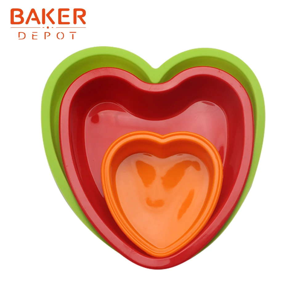 BAKER DEPOT силиконовая форма для торта сердце торт Кондитерская выпечка форма 8 дюймов 3D Большая насадка для декорирования тортов хлебная выпечка diy День рождения Свадебная вечеринка