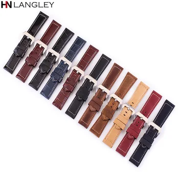 

Big Buckle Fashion Flapping Genuine Leather Watch Bands for Panerai Style Watch Strap 20mm 22mm 24mm 26mm Scrub Bands