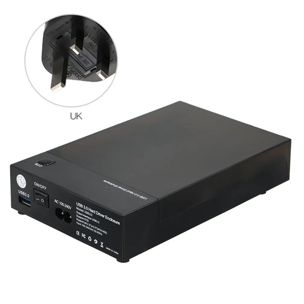 Мобильный жесткий диск коробка Usb3.0 серийный жесткий диск внешний мобильный жесткий диск коробка - Цвет: UK PLUG