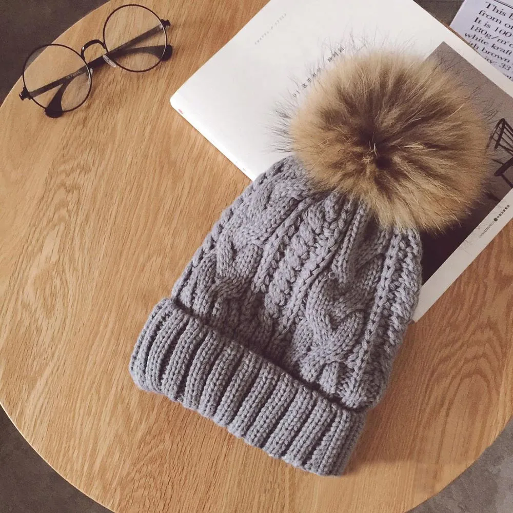 Женские зимние вязаные шапки, Женская Толстая теплая шапка Skullies, шапка для женщин, вязаная шапка с буквенным принтом, шапка s, уличная теплая шапка#1127