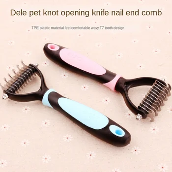 

Dele Dele Knot Comb Pet Knot Knife Rake Stainless Steel Magic Depilation Comb Dog Cleaning Supplies