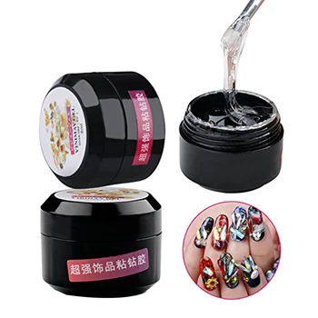

Nail Art Rhinestone Glue Gem Super Sticky Jewelry 8Ml Gel Diamond Polish Decoration with Pen Tools Uv Light Cured Needed 2Box
