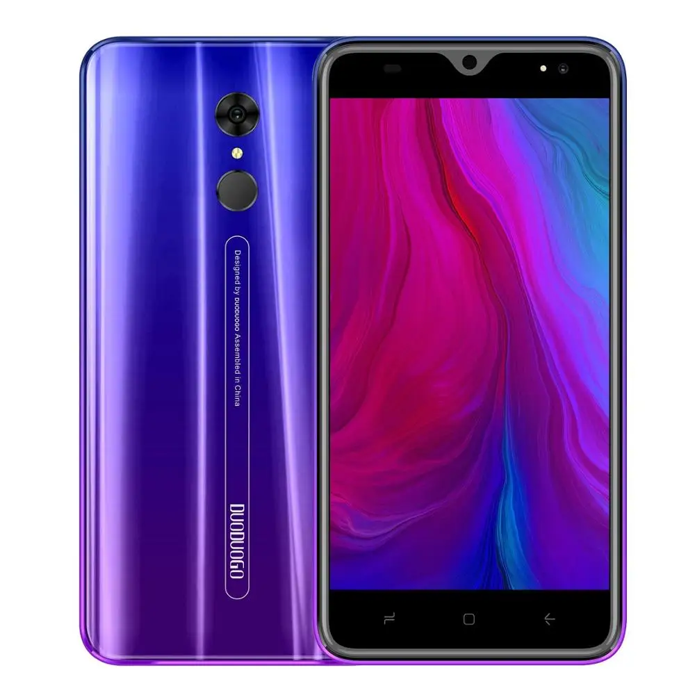 DUODUOGO G55 мобильный телефон Android 9,0 3 ГБ ОЗУ 16 Гб ПЗУ 13MP+ 5MP 5," HD ips 4800mAh отпечаток пальца 4G celular смартфон мобильный телефон - Цвет: Фиолетовый