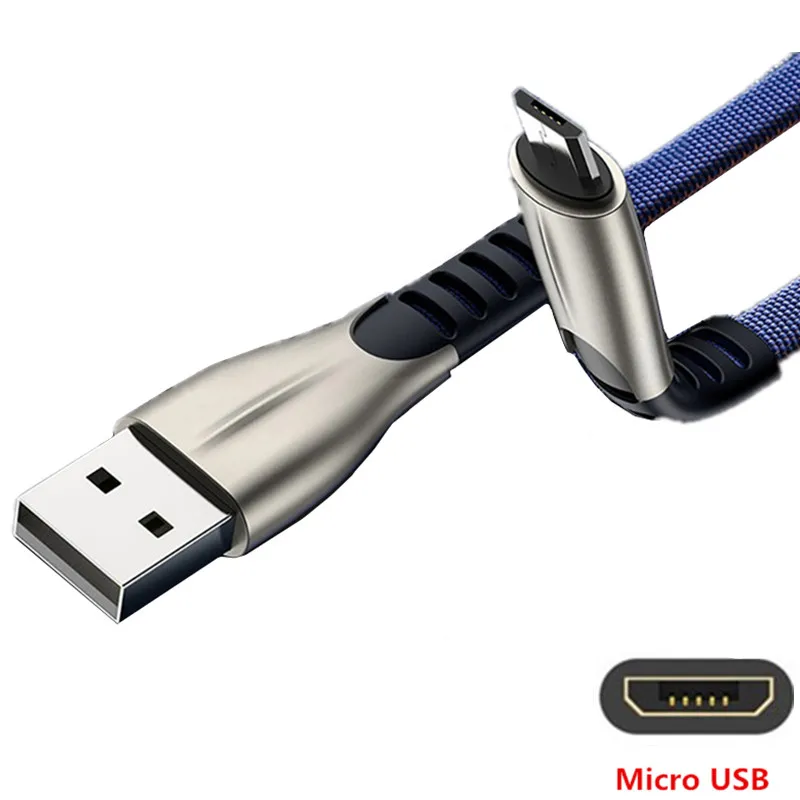 Кабель зарядного устройства Micro USB для быстрой зарядки и передачи данных для Redmi S2 Go 7A 6A 5A Note 3 4X5 6 Android мобильный телефон Плетеный джинсовый провод
