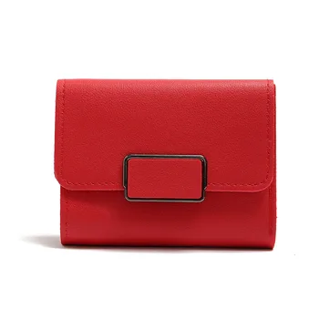 

New Ladies Short Wallet Women Multi-Card PU Leather Wallet Large-Capacity Snap Card Bag Coin Purse Wallet Female