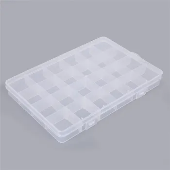 

24 Cells Adjustable Jewelry Plastic Storage Box Case Craft Organizer Beads Container For Designer Jewelry Packaging Display