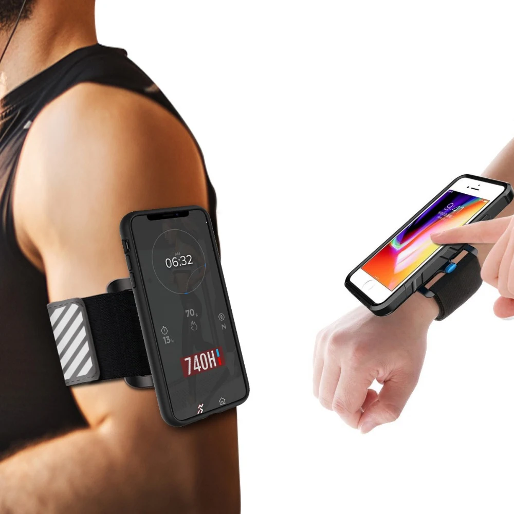 

Running Armband Case Kit For iPhone Xs Max Xs XR 8 7 One Key Release Quick Mount Detachable for Hiking Jogging Biking Workouts
