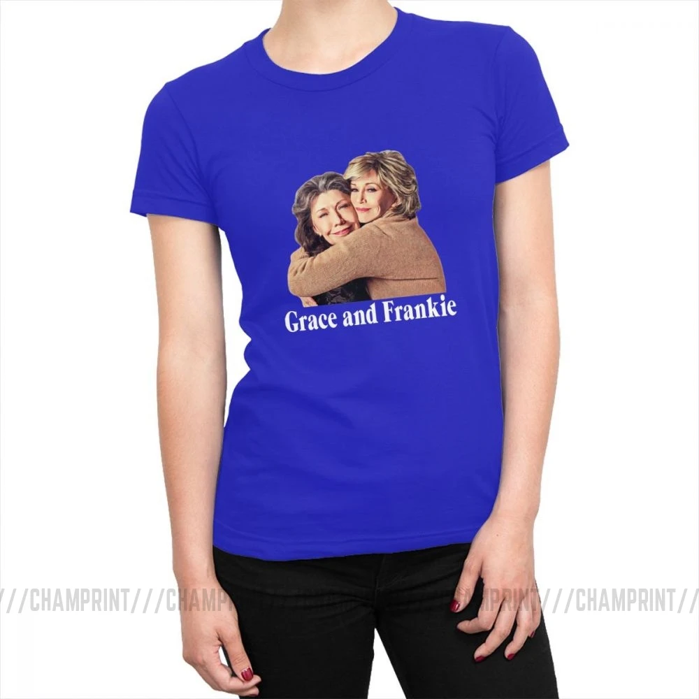 Женские футболки Grace And Frankie Hug, Orange Is The New Black OITNB tv, футболка Ulzzang, топы в стиле хип-хоп, женская одежда - Цвет: Синий
