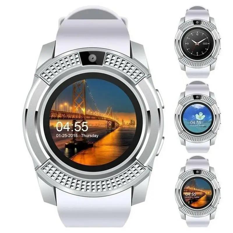 V8 мужские Смарт часы Bluetooth спортивные часы для женщин дамы Rel gio Smartwatch с камерой слот для sim-карты телефон PK DZ09 Y1 A1