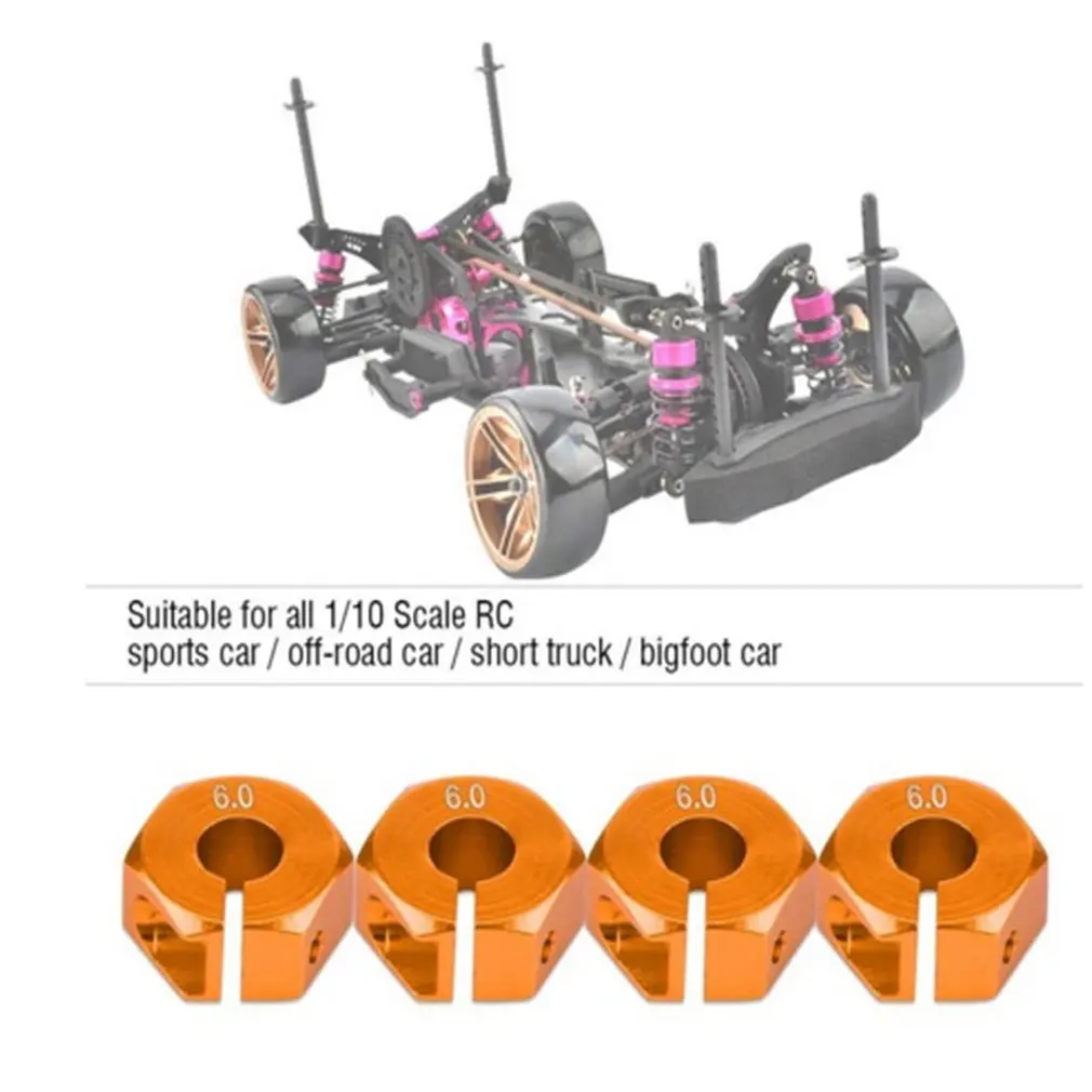 

4pcs/lot 6mm Thick 12mm Aluminum Wheel Hex Nut With Pins Drive Hubs 102042 Upgrade Parts For 4WD RC Car Himoto