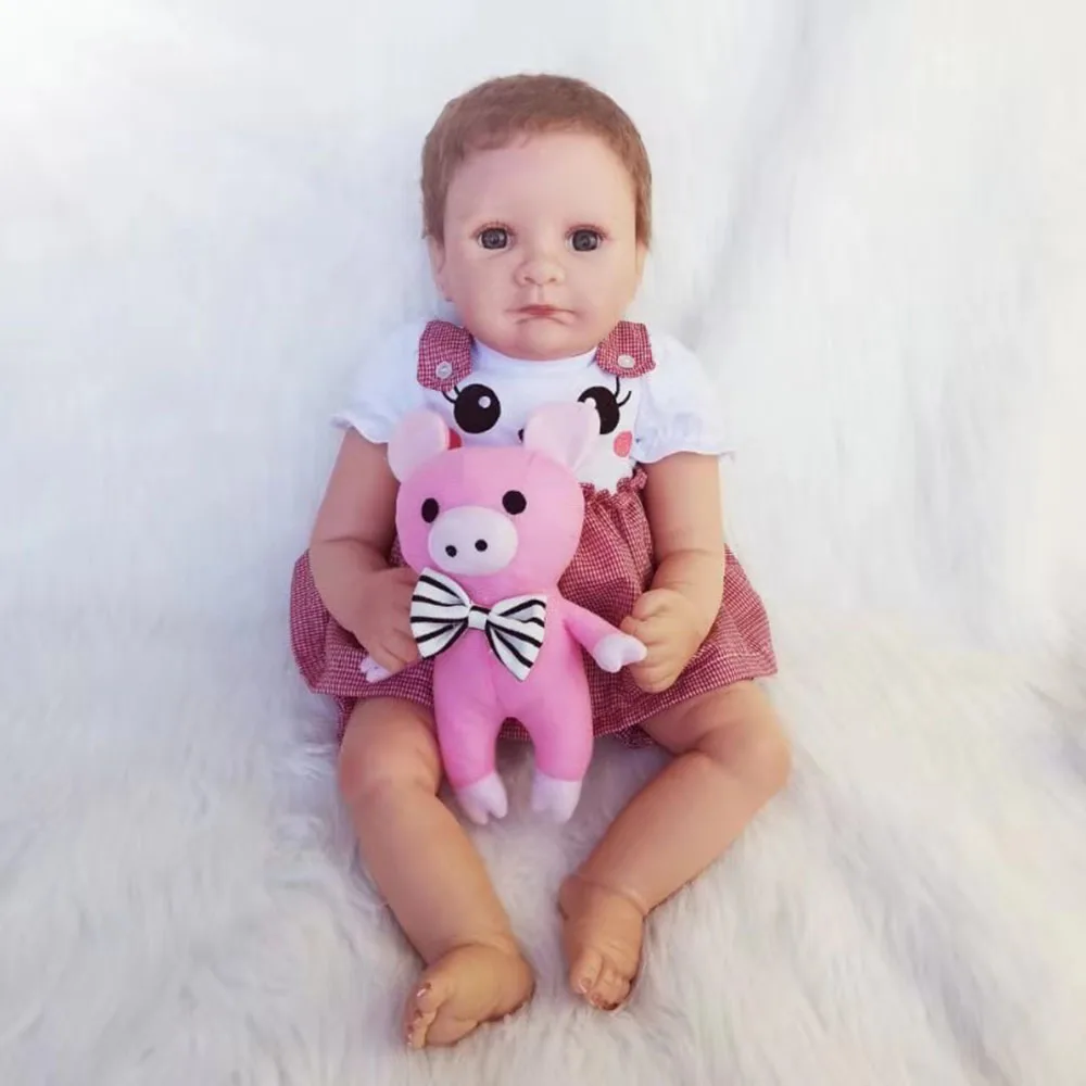 Кукла Avani 'Nancy' 50 см реалистичные мягкие виниловые детские куклы, реалистичные куклы для новорожденных, куклы для детей - Цвет: pig(pink)