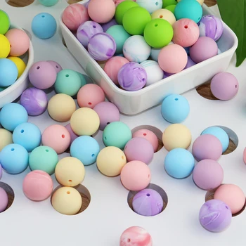 

12mm BPA Free Food Grade Silicone Beads For Baby Teether Teething Beads Colorful Beads For Handmaking Newborn GIft For Baby