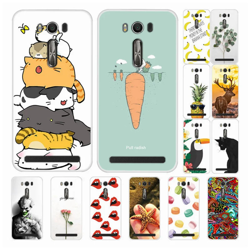 

Phone Cases For ASUS Zenfone 2 laser ZE550KL Z00LD Silicone Back Cover Soft TPU Funda For ASUS ZE 550KL Case Cute Cartoon Skin