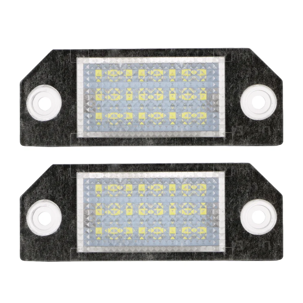 

No Error 24 LED White Light Number Plate Lamp For Ford Focus C-MAX MK2 03-08 2PCS 6W DC12V Car License Plate Lights