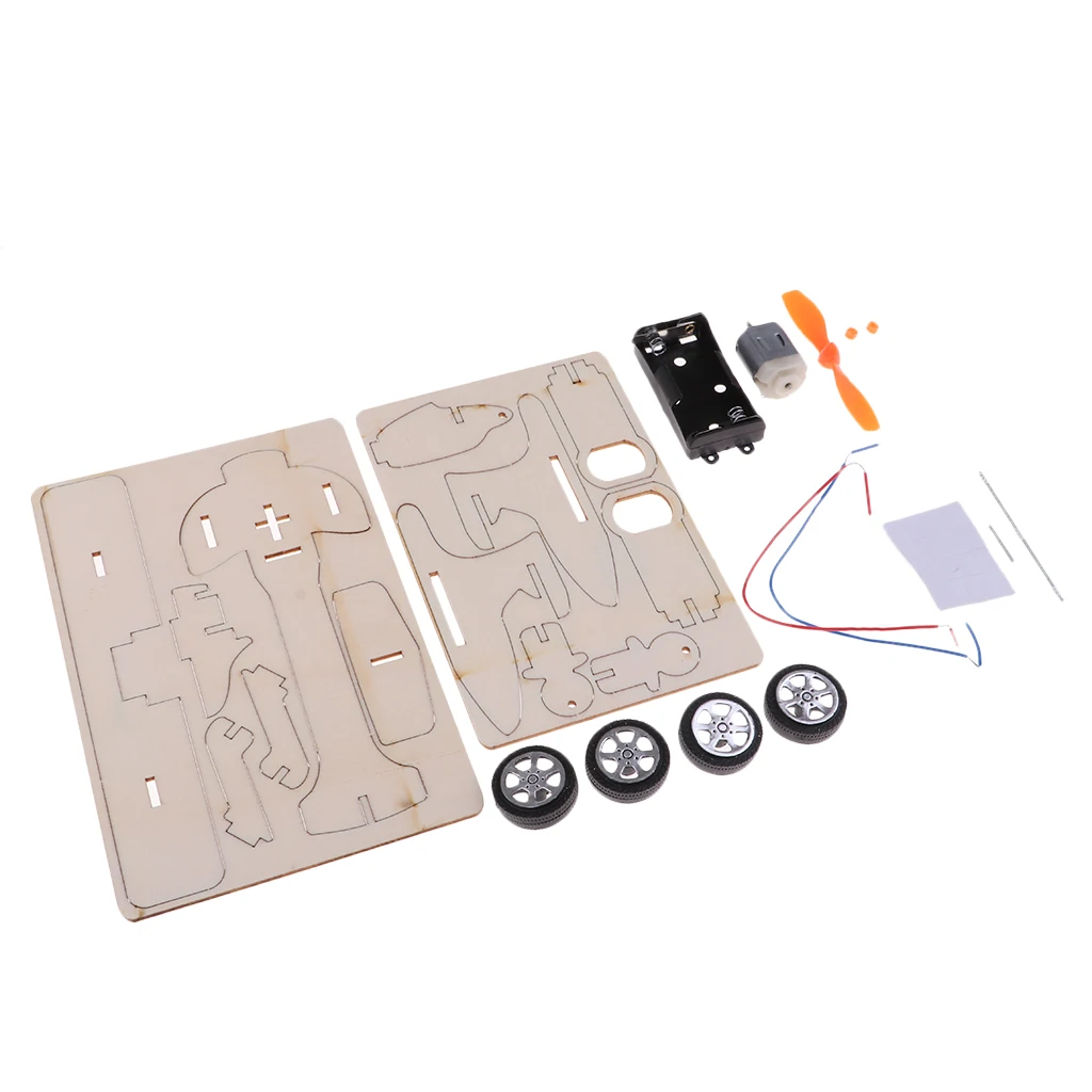 DIY Airplane Model Physical Building Blocks Kits Solar Powered Assembled Educational Toy