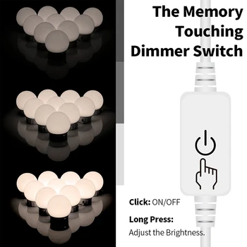 

10Pcs LEDs Bulb Dimmable 3 Mode USB Vanity Mirror Lamp Kit Lens Light Dresser Lamps