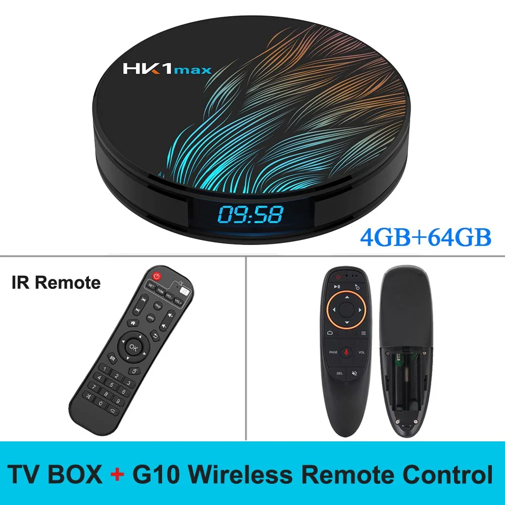 Smart tv Box Android 9,0 4 Гб+ 32 ГБ/64 Гб UHD 4K медиаплеер RK3328 четырехъядерный VP9 H.265 2,4G/5G WiFi BT4.0 HK1max телеприставка - Цвет: 64GB G10 Keyboard