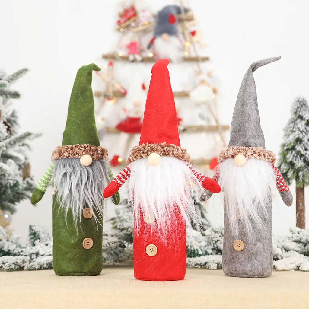 Merry Christmas Santa Wine чехол для бутылки рождественские праздничные вечерние украшения стола подарки ручной работы год Прямая поставка/d