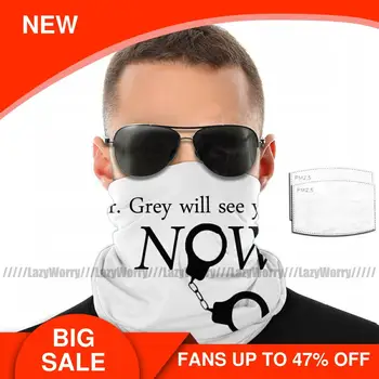 

50 Shades Of Grey Mouth Face Mask SHADES OF GREY SEE Facial Mask Cool Polyester for Adult with 2 Filters Mask