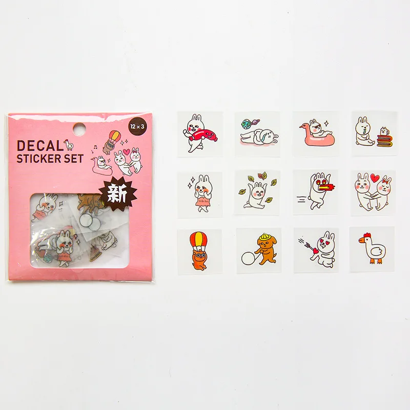 2 Hethrone Mini cute cartoon Shark animal sticker Irregular transparent pvc sticker hand account sticker Decoration bullet journal - Цвет: 2
