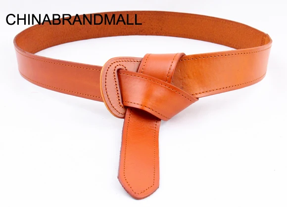 

Genuine leather cow skin women fashion belt bow tie waistband