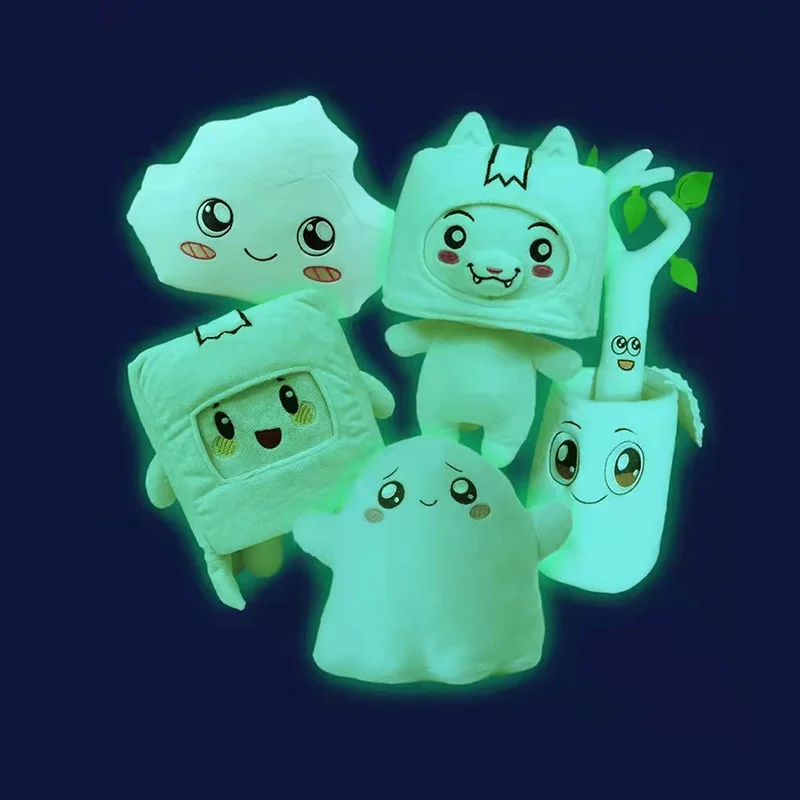 Lankybox светится в темноте плюшевая Фокси коробка Ghosty Lanky Съемная мягкая игрушка