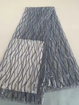 

Sky blue Guipure Embroidery French Lace Fabric 2020 Sequins Fabric Material Tulle Mesh Lace Dress African Organza Lace Clothes