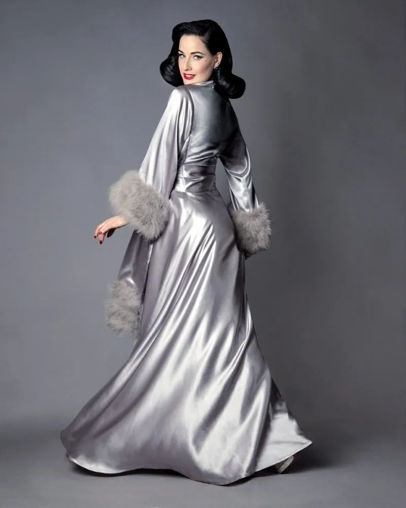 Custom Made Bridal Nightgown Robes - Elegant Silk Floor Length Night Robe with Feathers for Party Sleepwear image 3