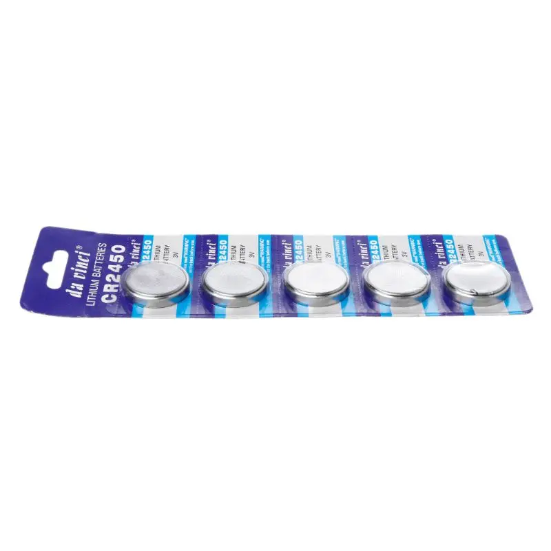 5PCS Button Battery CR2450 Electronic Lithium Coin Cell Batteries 3V KCR2450 5029LC LM2450 Watch Toy Remote B85B | Электроника