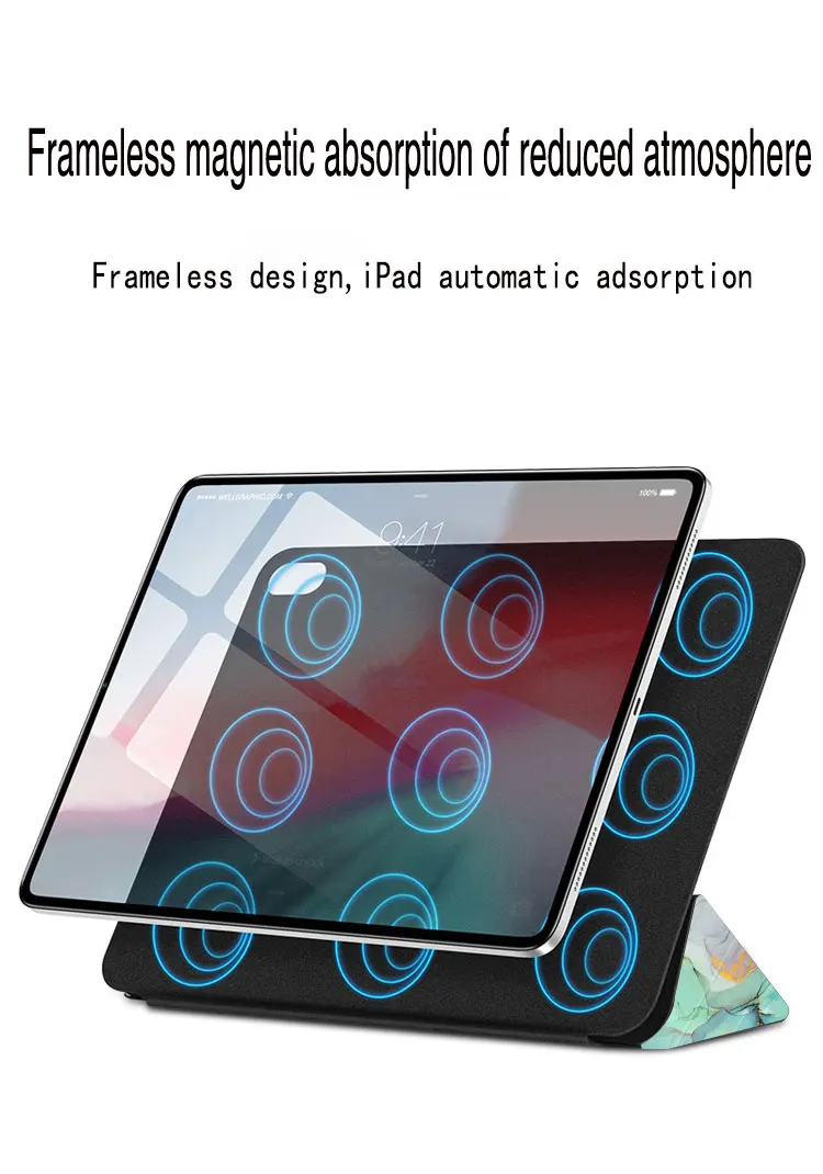 Зеленый Мраморный Чехол-книжка для iPad Pro 11 дюймов Сильный магнитный тонкий умный чехол для iPad Pro 11 выпуска(3-го поколения