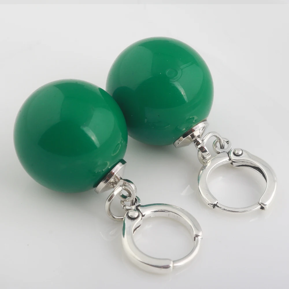 New Super Vegetto Potara Earrings Green And Yellow Bead Dangle Ear Clip for  Women Men Jewelry