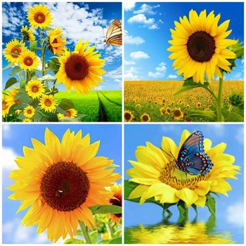 

HUACAN Diamond Painting Sunflower Full Square Sale Diamond Embroidery Mosaic Flower New Arrival Handicraft Home Decor