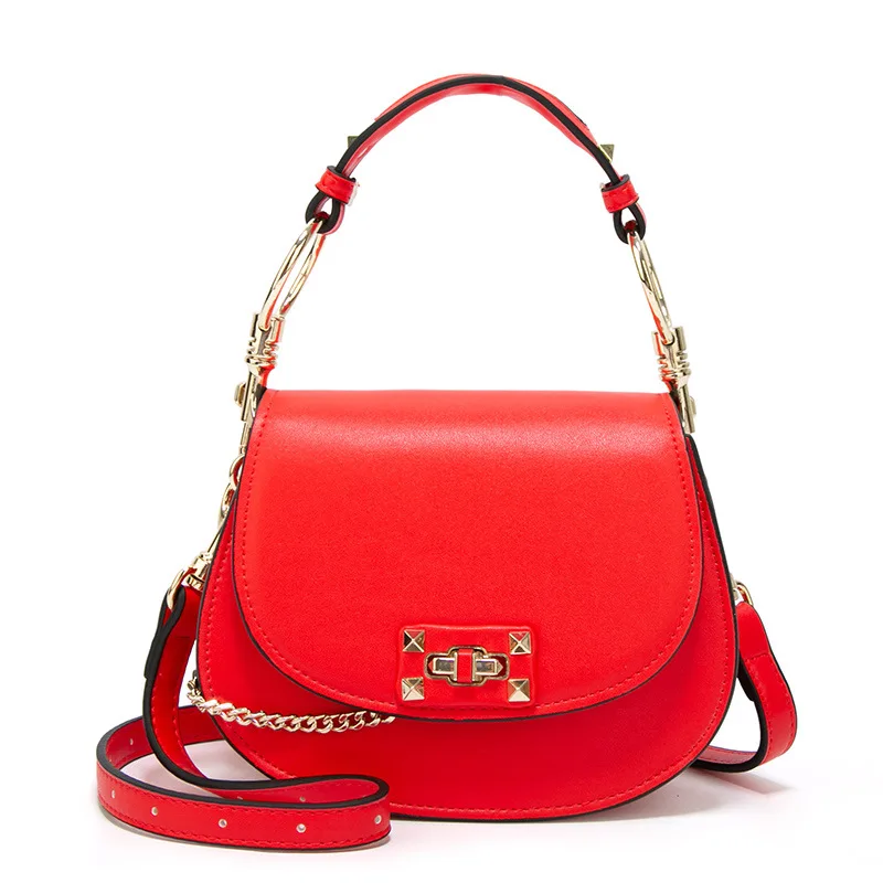 Женская сумка-мессенджер из искусственной кожи высокого качества Желтые, розовые, белые, красные, черные, зеленые, серые сумки через плечо - Цвет: Красный