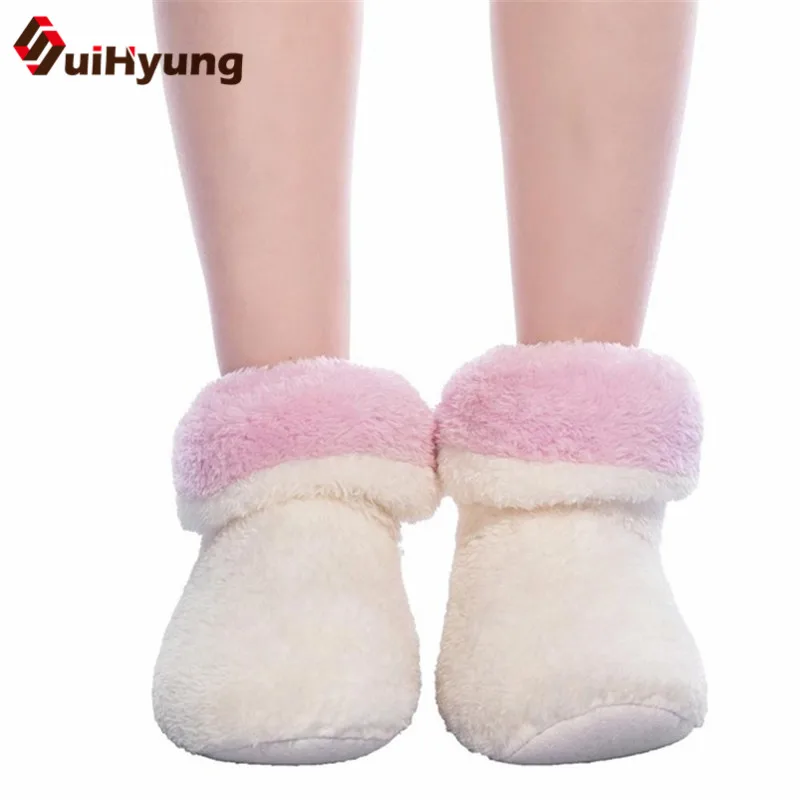 SuiHyung/женская зимняя домашняя обувь плюшевые теплые хлопковые нескользящие