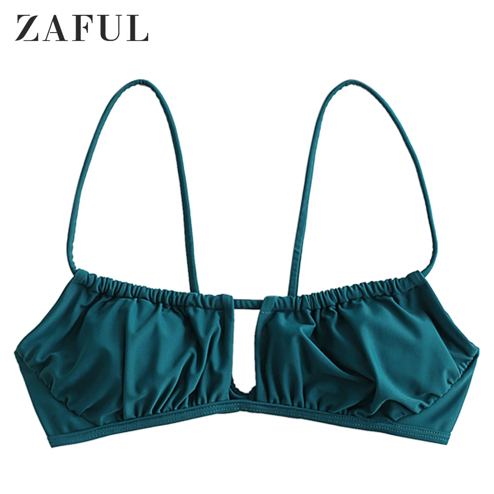 ZAFUL Top de Bikini anudado con recortes, Top de baño acolchado dos piezas que separa la parte superior de los trajes de baño|Conjuntos de dos piezas| AliExpress