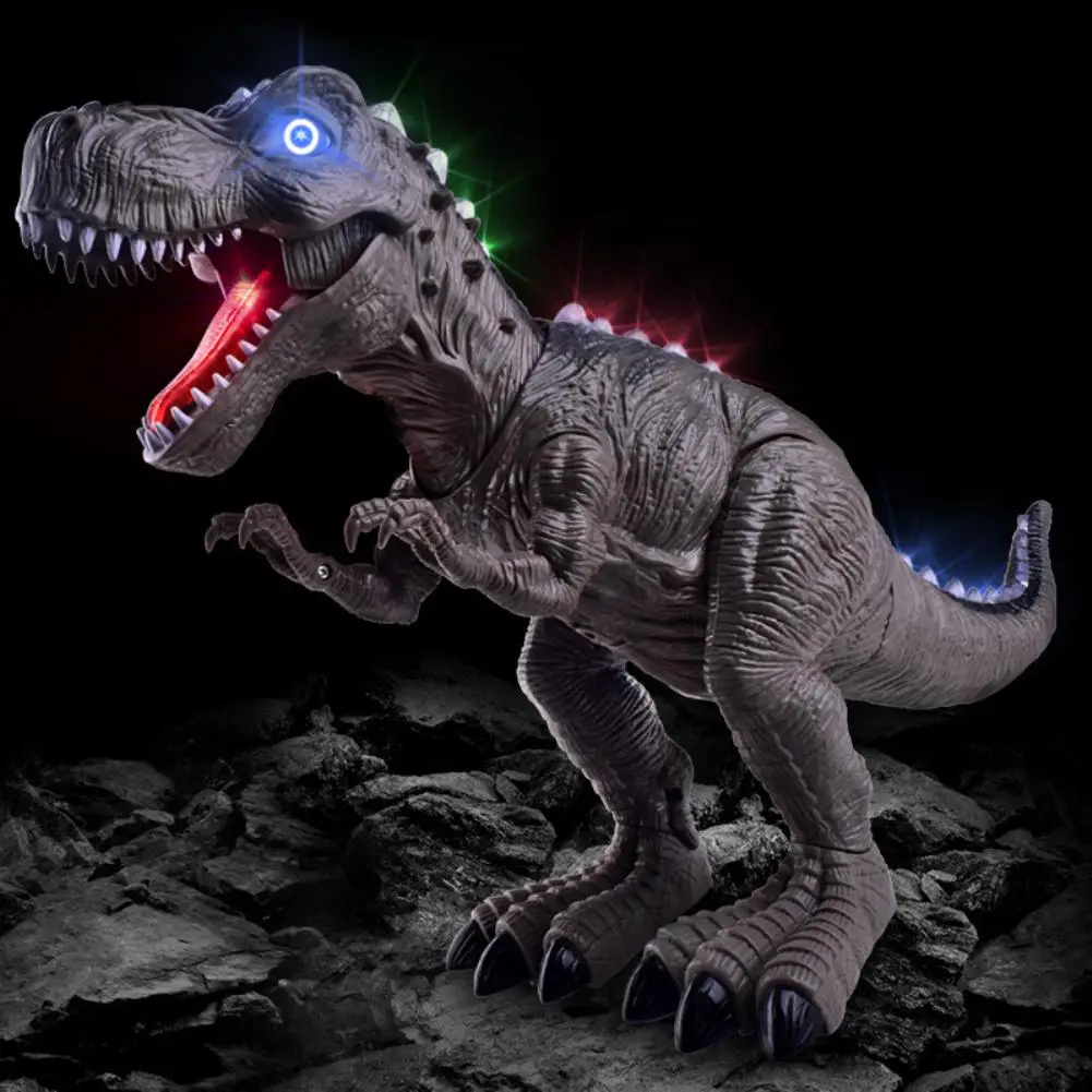 GloryStar Electric Light Simulation Dinosaur Walking Roaring Toy for Kids Children Gift Random Color